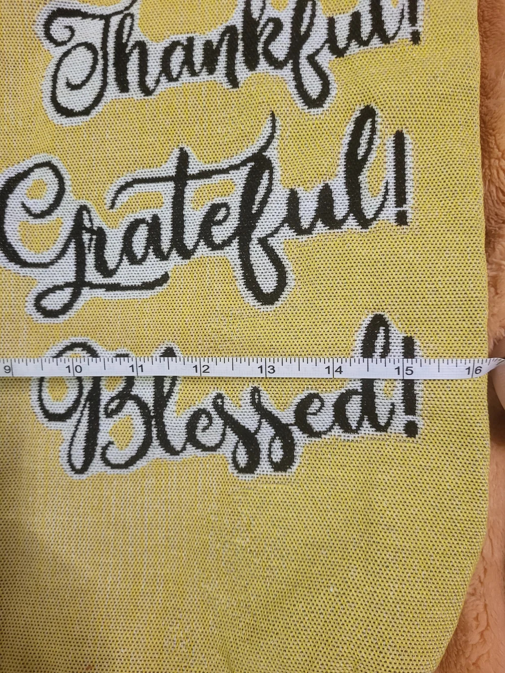 Thankful Grateful Blessed Yellow Tote Bag - Picture 5 of 5